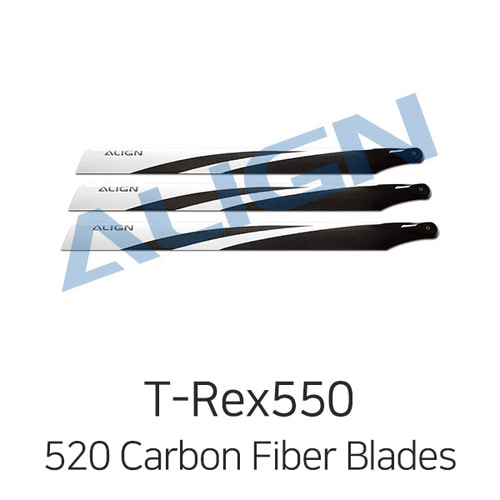 Align T-REX 550E 520 Carbon Fiber Blades - 3ea